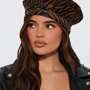 Mob Wife Energy Animal Print Beret